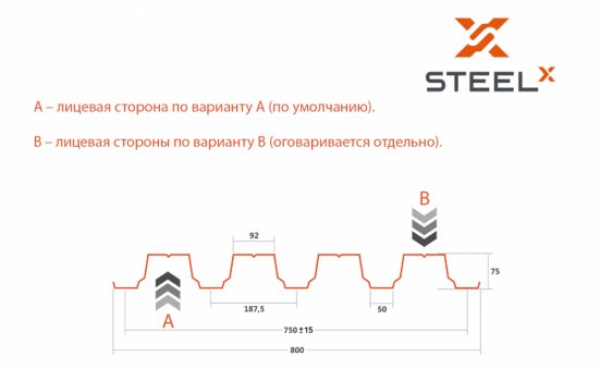 Профнастил Н75 SteelX SKARDEX