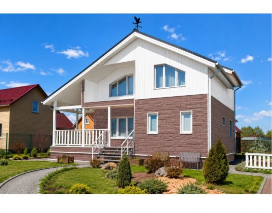 Фасадные панели Grand Line Крупный камень Design Plus миндаль